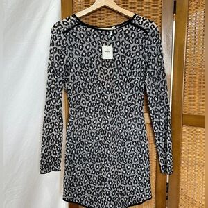 NWT Intimately Free People sheer leopard embroidered mini bodycon dress